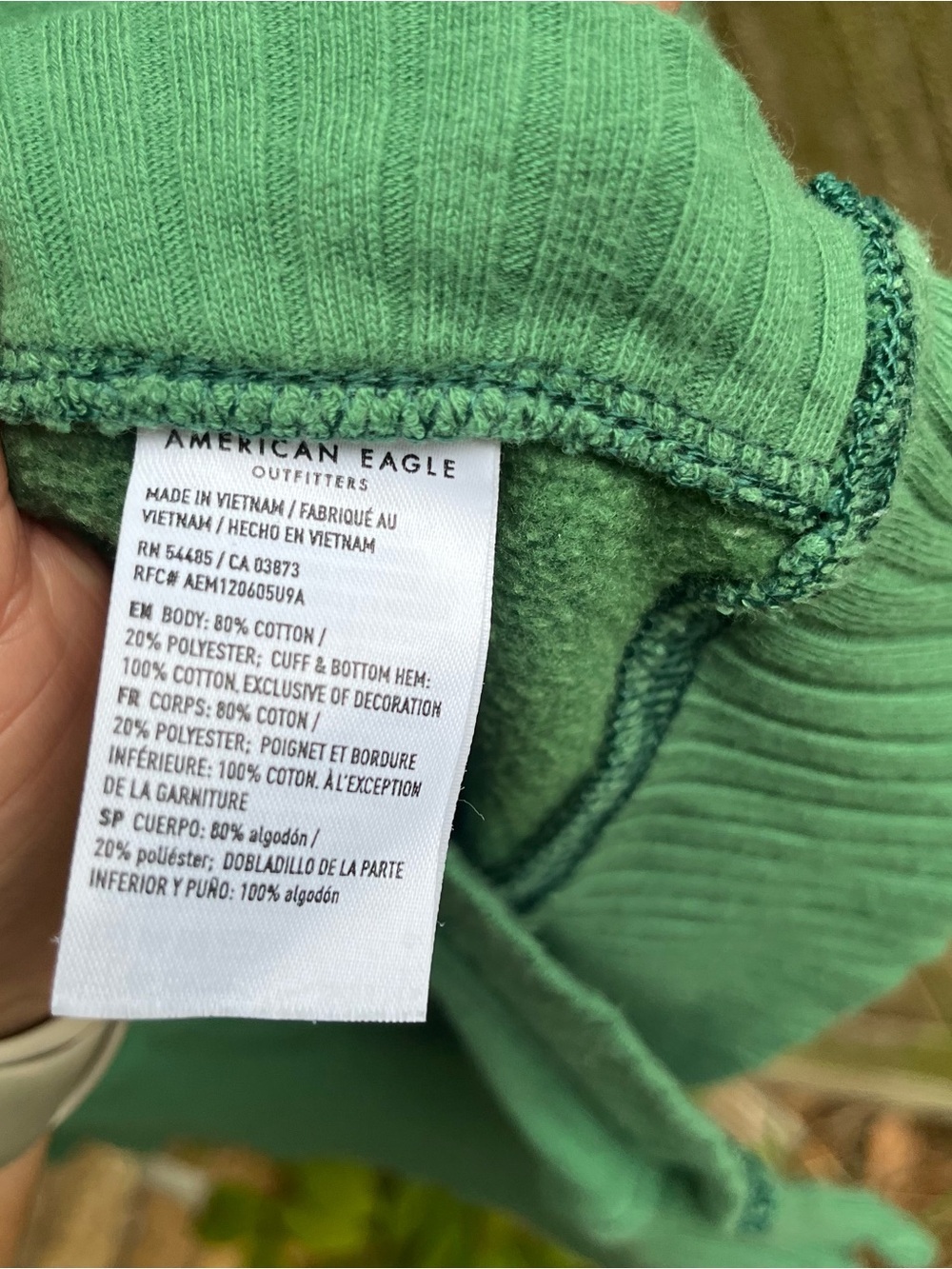 American Eagle Outfitters Green Crewneck Hoodie Sweatshirt - Picture 4 of 5